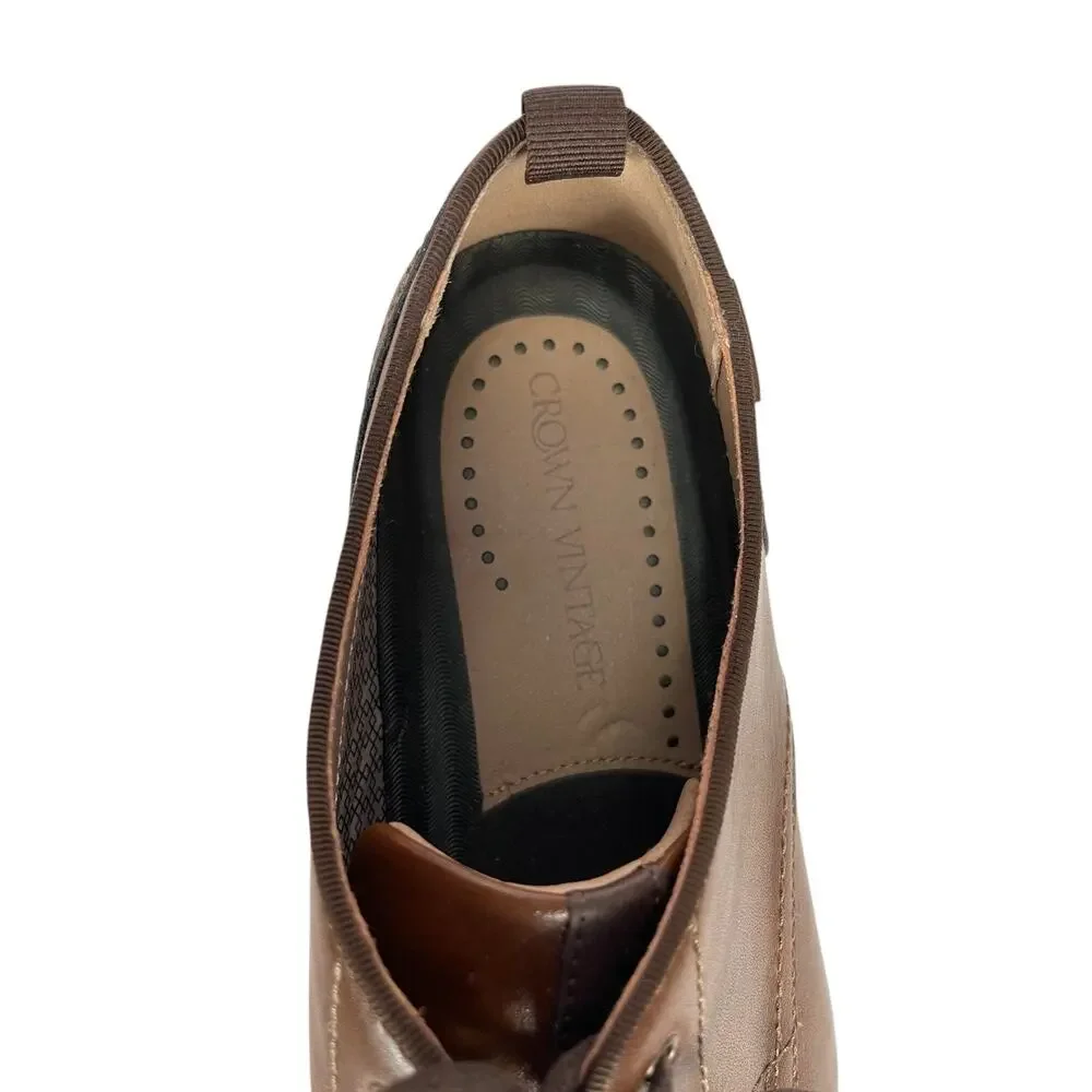 CROWN VINTAGE Men's OXFORD SHOES Brown Size 11